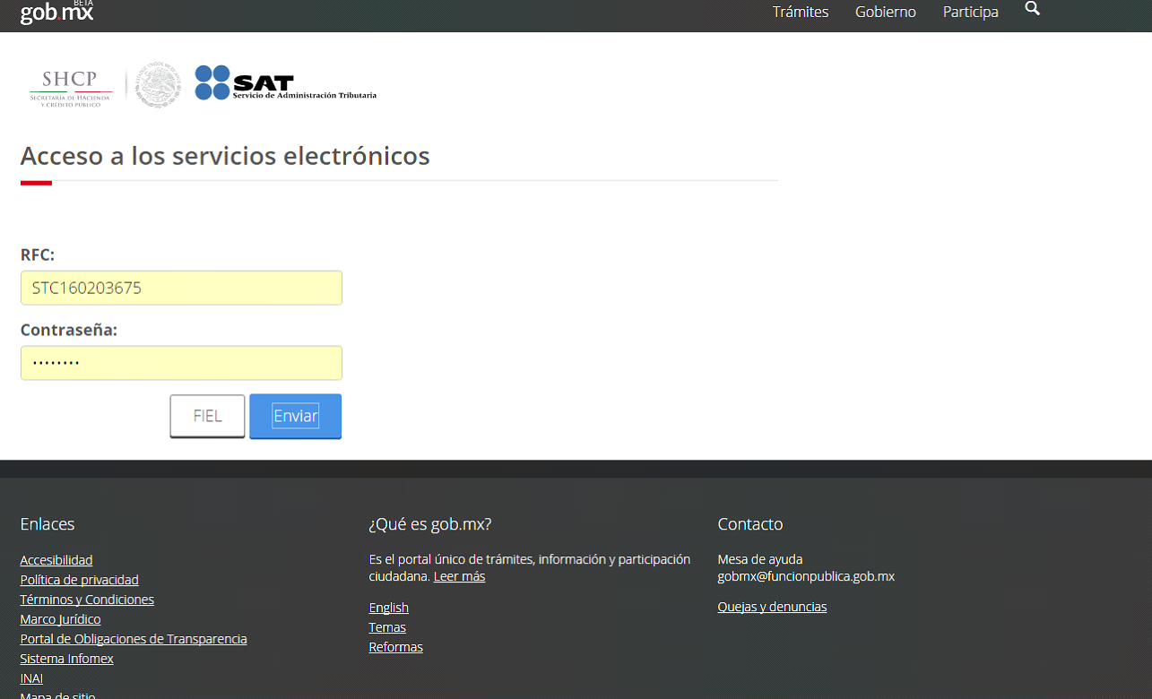 continua proceso de solicitud de certificado de sello  digital (CSD)